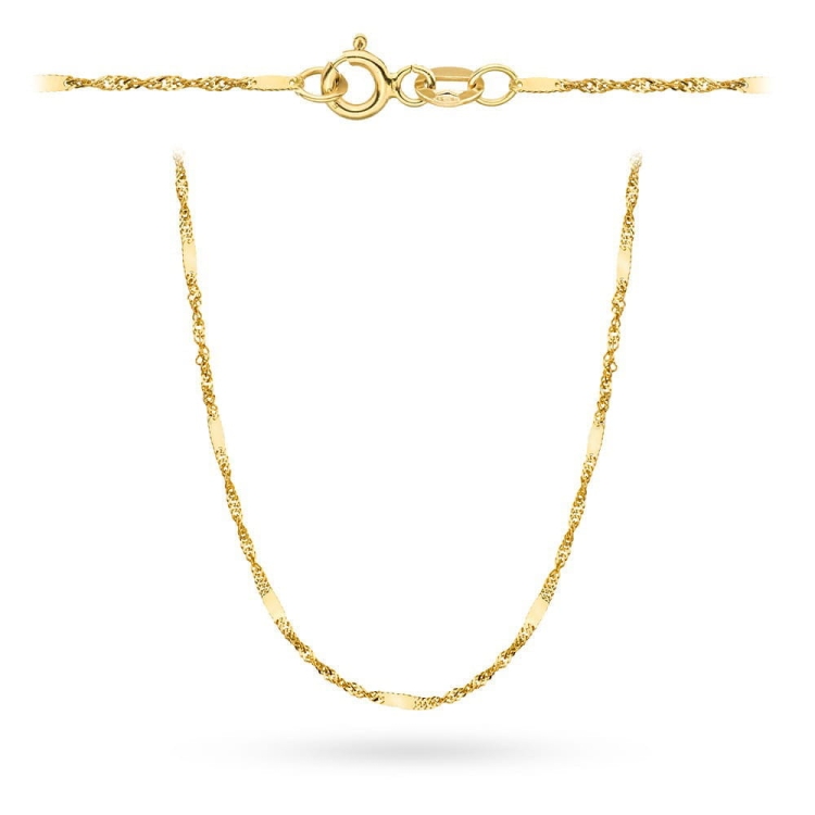 Łańcuszek złoty - singapur z blaszką - 50cm - 1,2mm (waga: 2,87g)