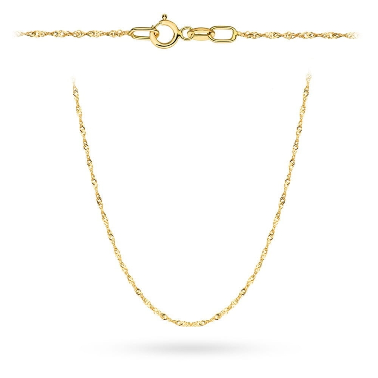 Łańcuszek złoty - singapur - 50cm - 1,0mm (waga: 2,30g)