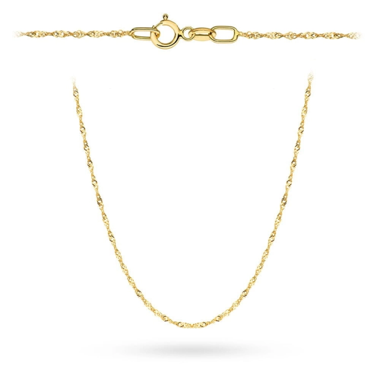 Łańcuszek złoty - singapur - 50cm - 1,2mm (waga: 2,77g)