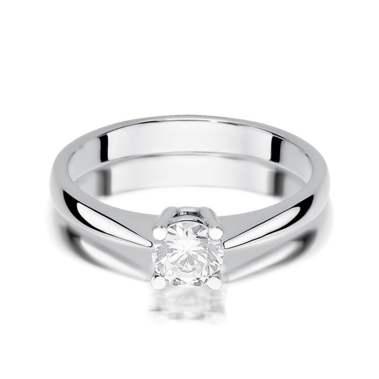 Pierścionek zaręczynowy z białego złota z brylantem 0,50ct Fire Of Love