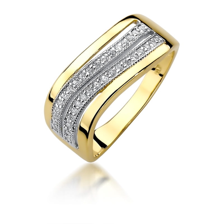 Pierścionek zaręczynowy z żółtego złota z brylantami 0,18ct Fire Of Love
