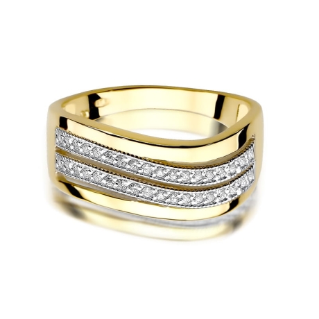 Przejdź do produktu Pierścionek zaręczynowy z żółtego złota z brylantami 0,18ct Fire Of Love 