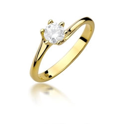 Pierścionek zaręczynowy z żółtego złota z diamentem 0,50ct Fire Of Love