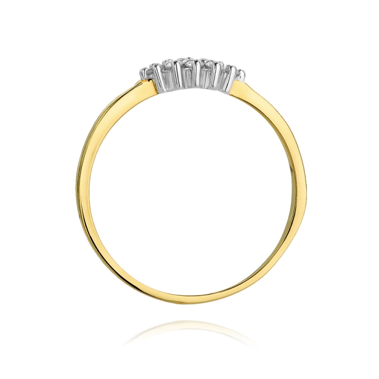 Pierścionek zaręczynowy z żółtego złota z brylantami 0,11ct Fire Of Love