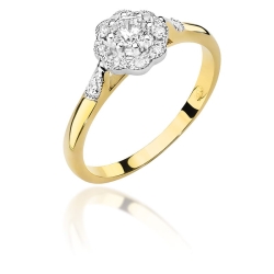 Pierścionek zaręczynowy z żółtego złota z diamentami 0,28ct Fire Of Love