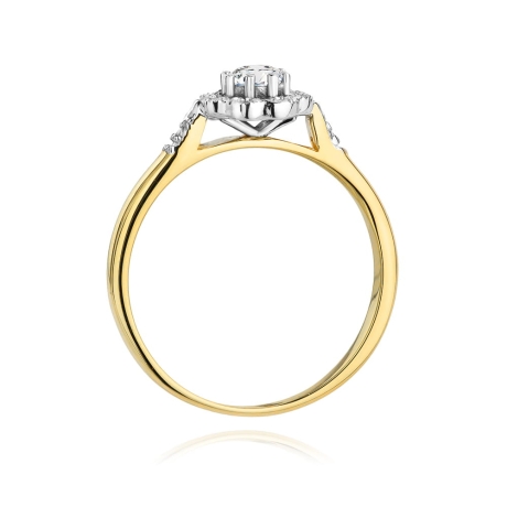 Przejdź do produktu Pierścionek zaręczynowy z żółtego złota z diamentami 0,28ct Fire Of Love 