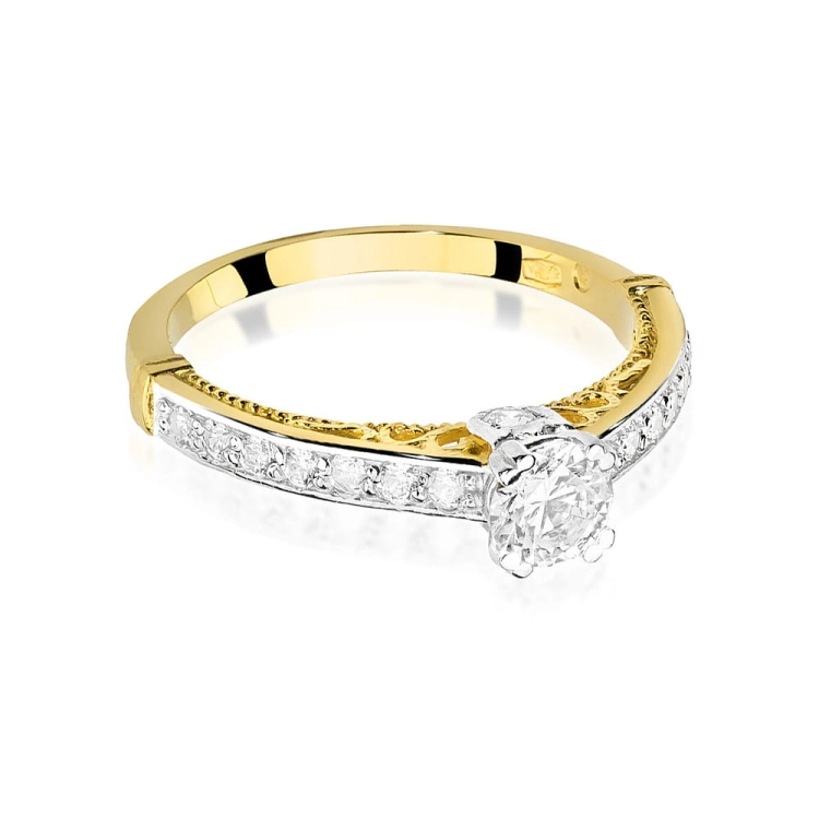 Pierścionek zaręczynowy z żółtego złota z diamentami 0,56ct Fire Of Love