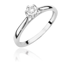 Pierścionek zaręczynowy z białego złota z brylantami 0,08ct Fire Of Love