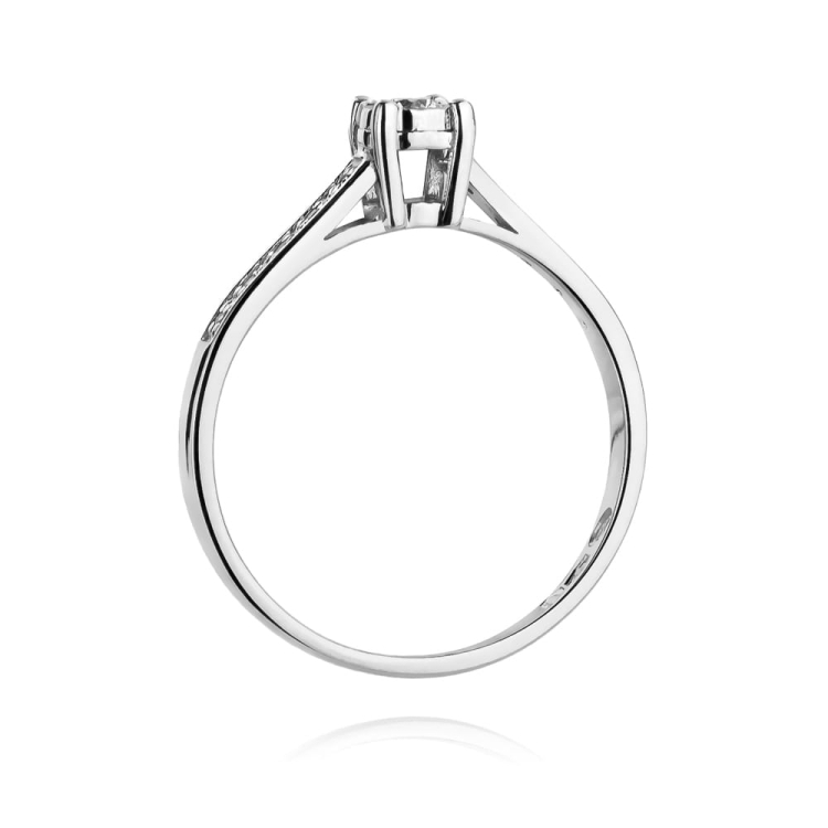 Pierścionek zaręczynowy z białego złota z brylantami 0,13ct Fire Of Love