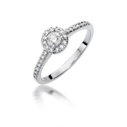 Pierścionek zaręczynowy z białego złota z diamentami 0,52ct Fire Of Love