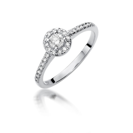 Przejdź do produktu Pierścionek zaręczynowy z białego złota z diamentami 0,52ct Fire Of Love 