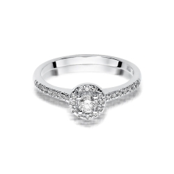 Pierścionek zaręczynowy z białego złota z diamentami 0,52ct Fire Of Love