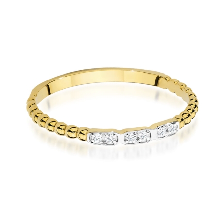 Przejdź do produktu Pierścionek zaręczynowy z żółtego złota z brylantami 0,03ct Fire Of Love 