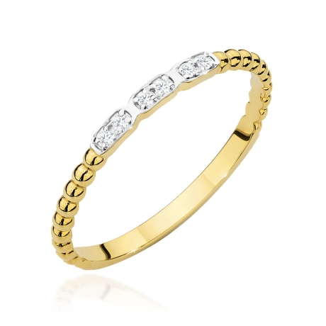 Przejdź do produktu Pierścionek zaręczynowy z żółtego złota z brylantami 0,03ct Fire Of Love 