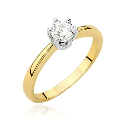 Pierścionek zaręczynowy z żółtego złota z diamentem 0,40ct Fire Of Love