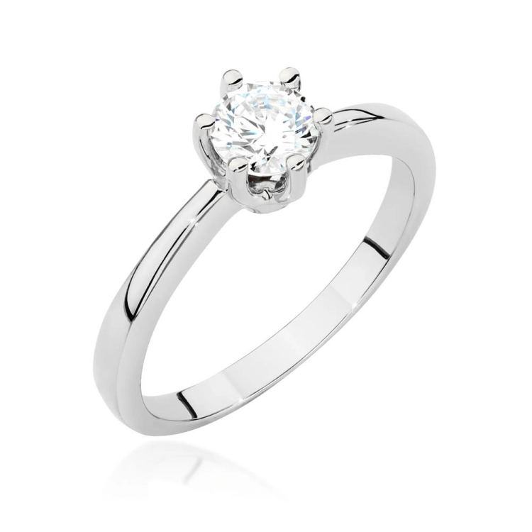Pierścionek zaręczynowy z białego złota z diamentem 0,50ct Fire Of Love