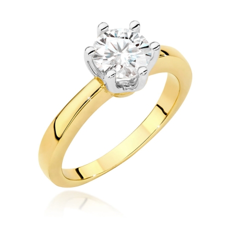 Przejdź do produktu Pierścionek zaręczynowy z żółtego złota z diamentem 1,00ct Fire Of Love