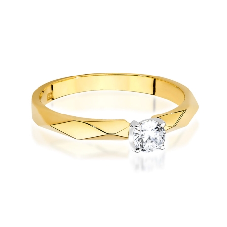 Przejdź do produktu Pierścionek zaręczynowy z żółtego złota z diamentem 0,20ct Fire Of Love 