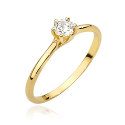 Pierścionek zaręczynowy z żółtego złota z brylantami 0,26ct Fire Of Love