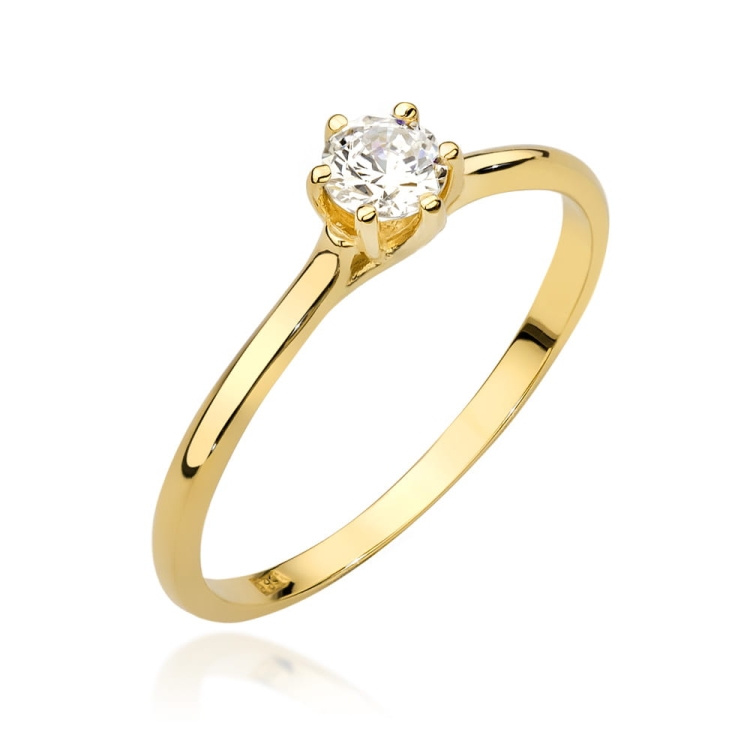 Pierścionek zaręczynowy z żółtego złota z brylantami 0,26ct Fire Of Love