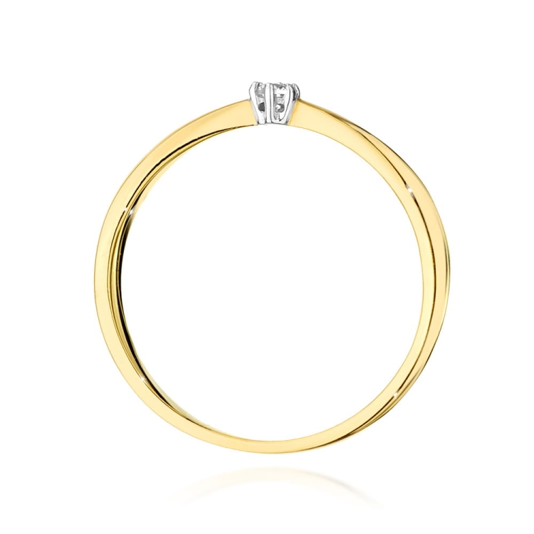 Pierścionek zaręczynowy z żółtego złota z diamentem 0,04ct Fire Of Love