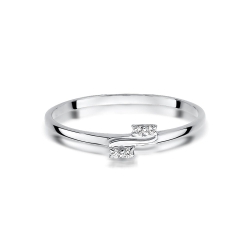 Pierścionek zaręczynowy z białego złota z diamentami 0,03ct Fire Of Love