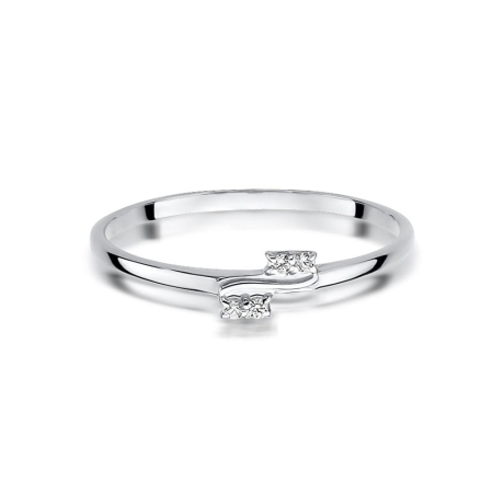 Przejdź do produktu Pierścionek zaręczynowy z białego złota z diamentami 0,03ct Fire Of Love