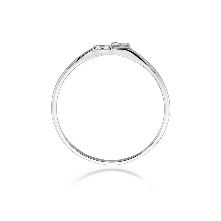 Pierścionek zaręczynowy z białego złota z diamentami 0,03ct Fire Of Love