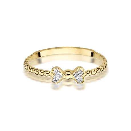 Przejdź do produktu Pierścionek zaręczynowy z żółtego złota z diamentami 0,03ct Fire Of Love 