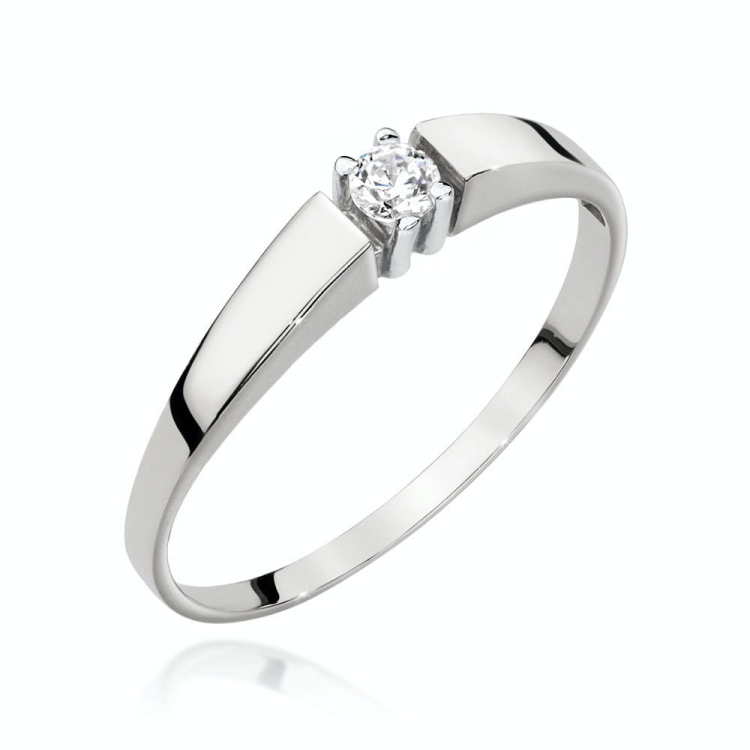 Pierścionek zaręczynowy z białego złota z diamentem 0,10ct Fire Of Love