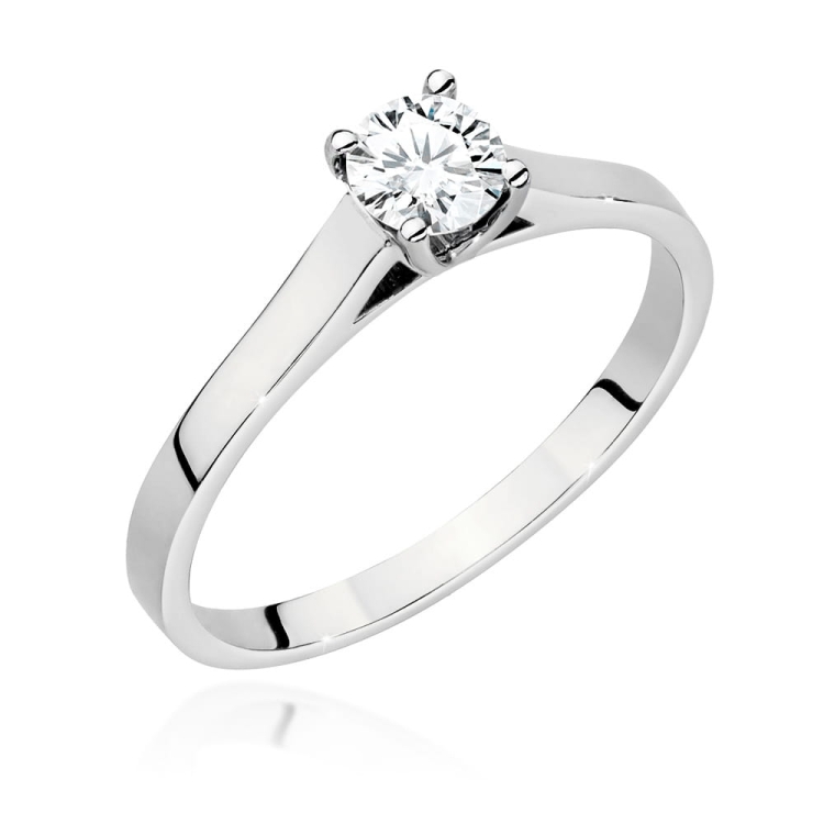 Pierścionek zaręczynowy z białego złota z diamentem 0,50ct Fire Of Love