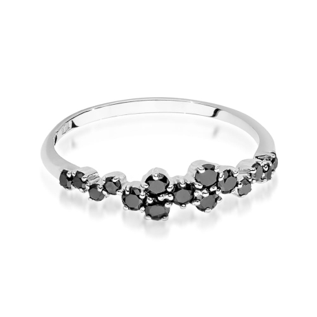 Przejdź do produktu Pierścionek zaręczynowy z białego złota z czarnymi diamentami 0,33ct Fire Of Love