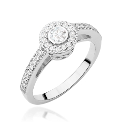 Pierścionek zaręczynowy z białego złota z diamentami 0,37ct Fire Of Love