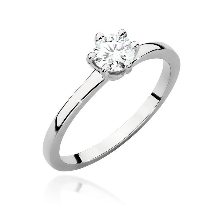 Pierścionek zaręczynowy z białego złota z diamentem 0,50ct Fire Of Love