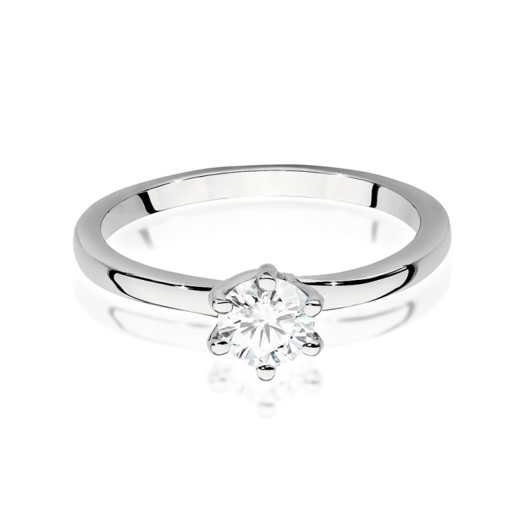 Pierścionek zaręczynowy z białego złota z diamentem 0,50ct Fire Of Love