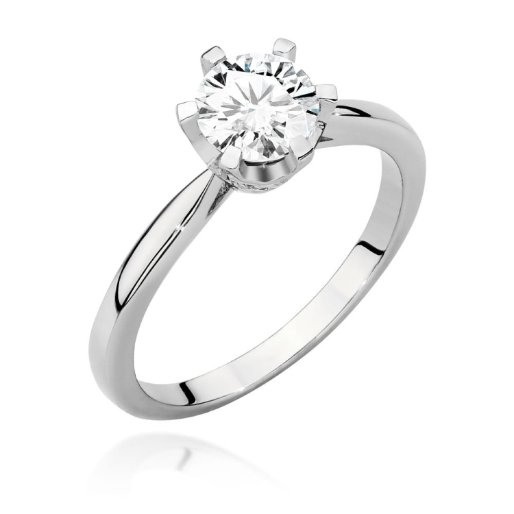 Pierścionek zaręczynowy z białego złota z diamentami 0,76ct Fire Of Love