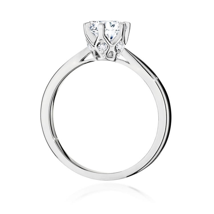 Pierścionek zaręczynowy z białego złota z diamentami 0,76ct Fire Of Love