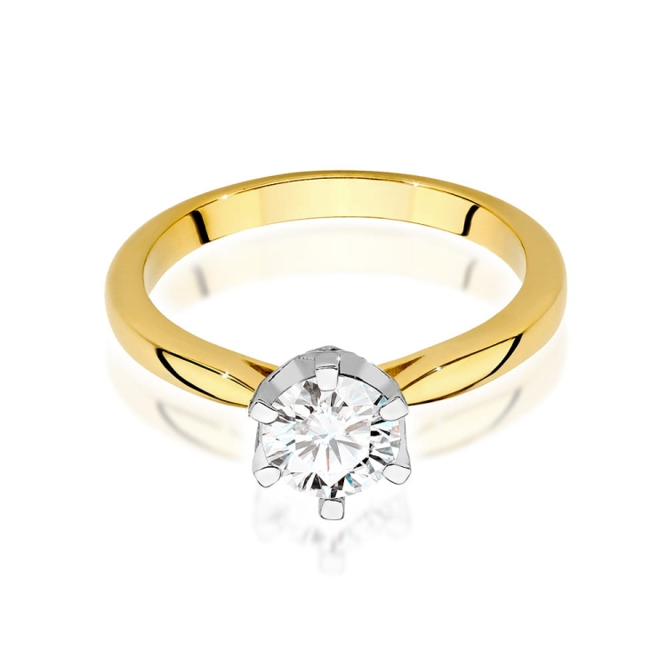 Pierścionek zaręczynowy z żółtego złota z diamentami 0,76ct Fire Of Love