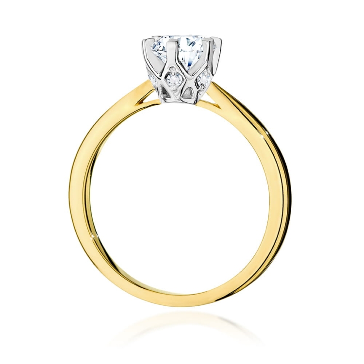 Pierścionek zaręczynowy z żółtego złota z diamentami 0,76ct Fire Of Love