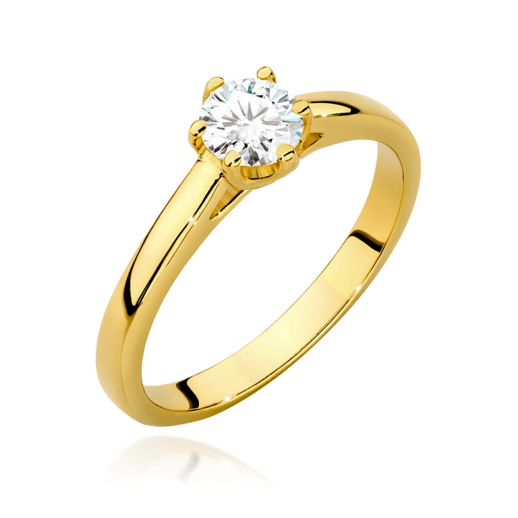 Pierścionek zaręczynowy z żółtego złota z diamentem 0,40ct Fire Of Love