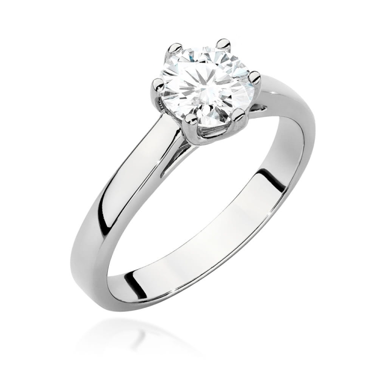 Pierścionek zaręczynowy z białego złota z diamentem 0,70ct Fire Of Love