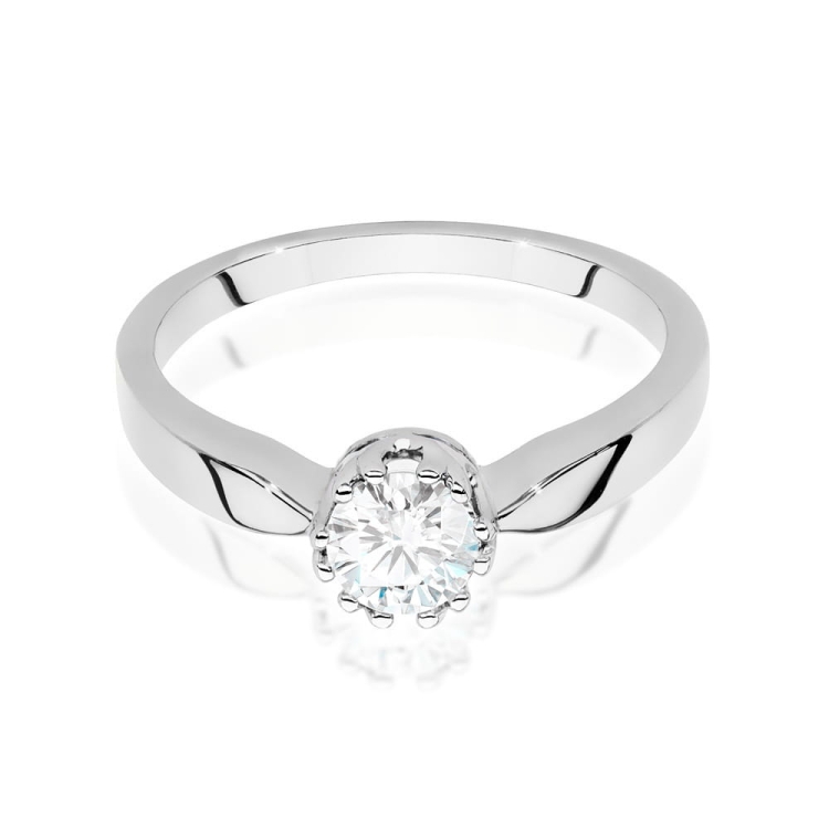 Pierścionek zaręczynowy z białego złota z diamentem 0,40ct Fire Of Love