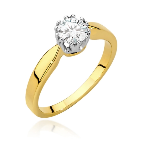Przejdź do produktu Pierścionek zaręczynowy z żółtego złota z diamentem 0,50ct Fire Of Love
