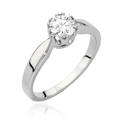 Pierścionek zaręczynowy z białego złota z diamentem 0,50ct Fire Of Love