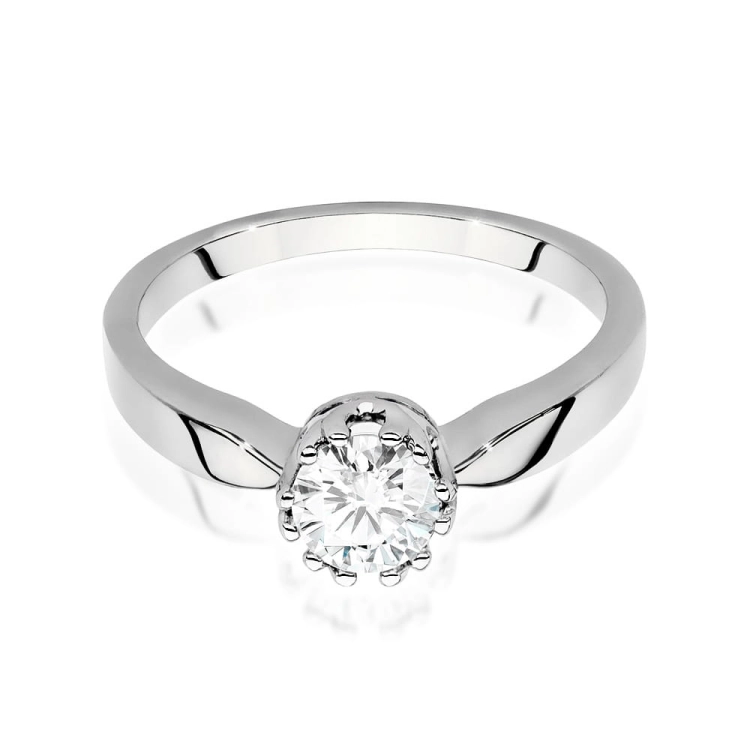 Pierścionek zaręczynowy z białego złota z diamentem 0,50ct Fire Of Love