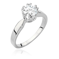 Pierścionek zaręczynowy z białego złota z diamentem 0,70ct Fire Of Love