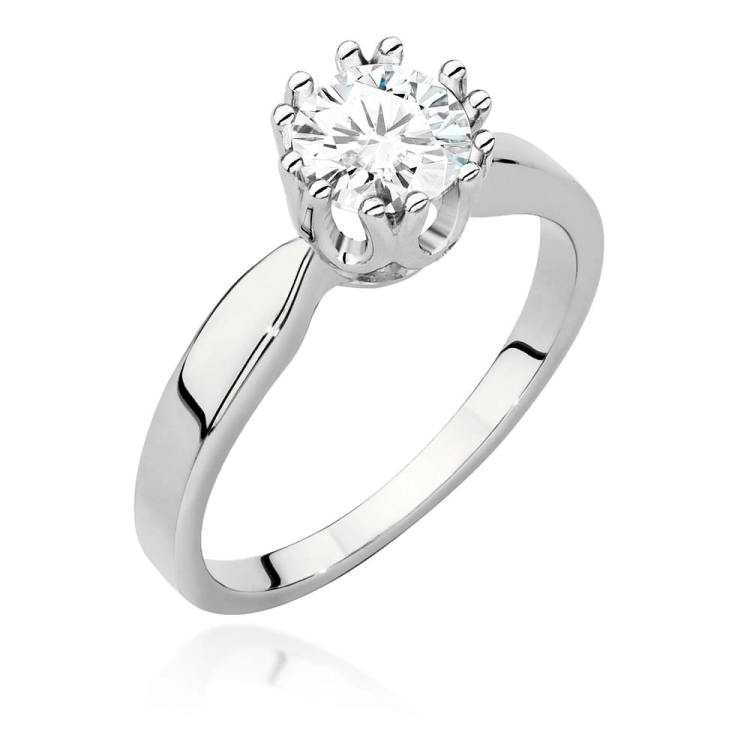 Pierścionek zaręczynowy z białego złota z diamentem 0,70ct Fire Of Love