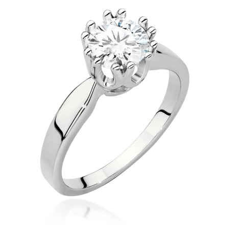 Przejdź do produktu Pierścionek zaręczynowy z białego złota z diamentem 1,00ct Fire Of Love 