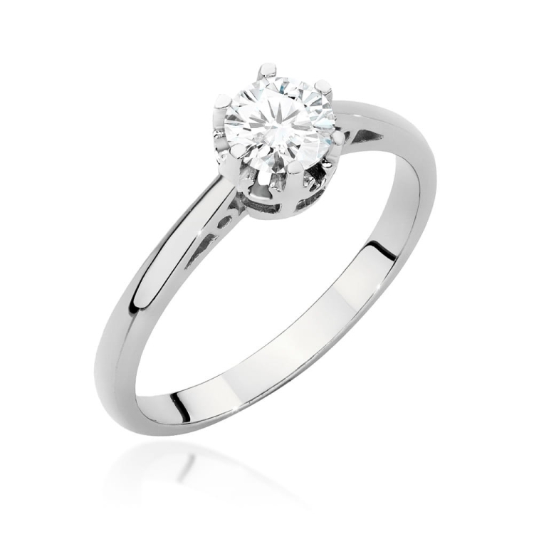 Pierścionek zaręczynowy z białego złota z diamentem 0,50ct Fire Of Love