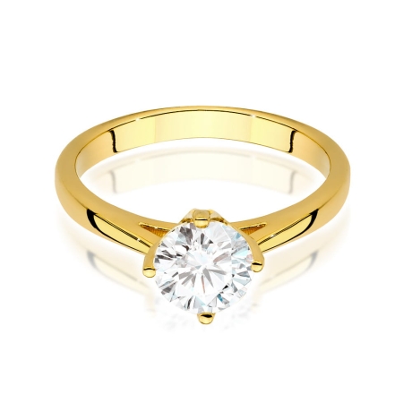 Przejdź do produktu Pierścionek zaręczynowy z żółtego złota z diamentem 1,00ct Fire Of Love 